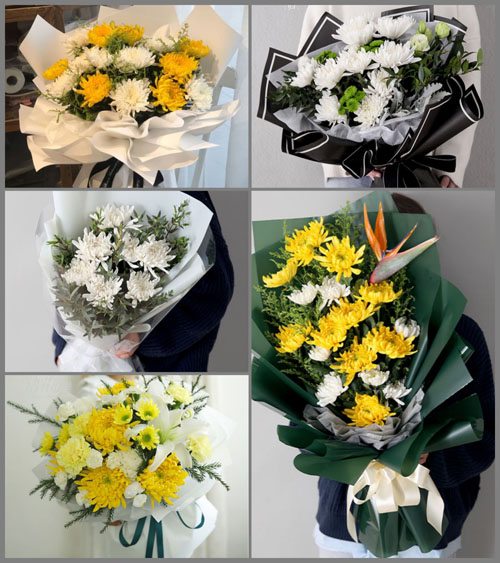 山东烟台栖霞市庄园街道白事花束代送